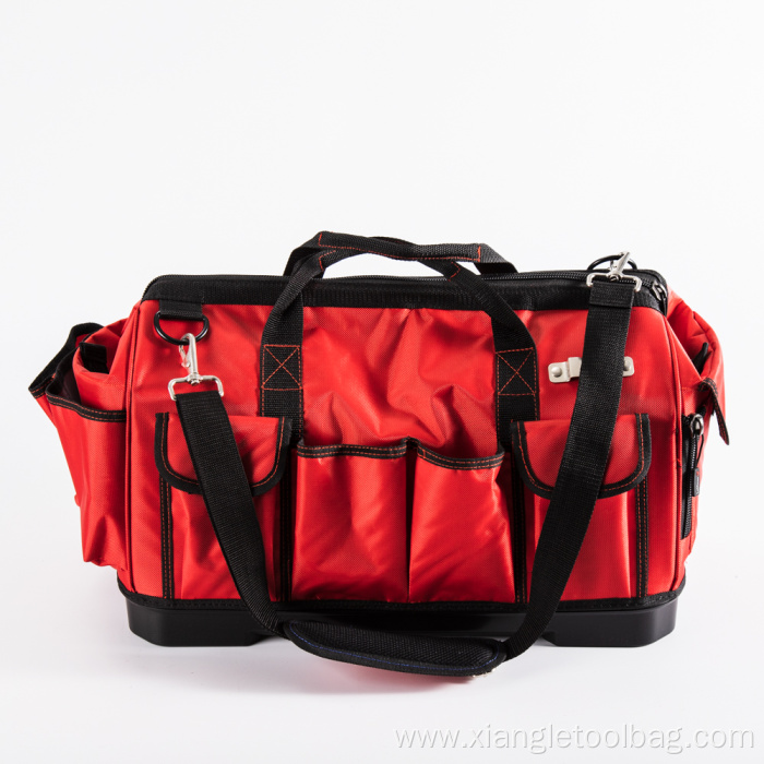 Red Water Resistant Tool Bag with Shoulder Strap